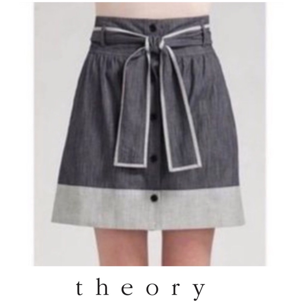 Theory Gray Skirt with Detachable Waist Belt. (Waist Size 32”) Like New!